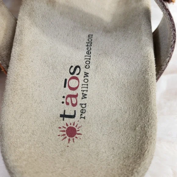 Taos Ramy Willow Leather Sandals Womens 8 EU 39 Brown Red Casual Slide Shoe - Picture 8 of 14